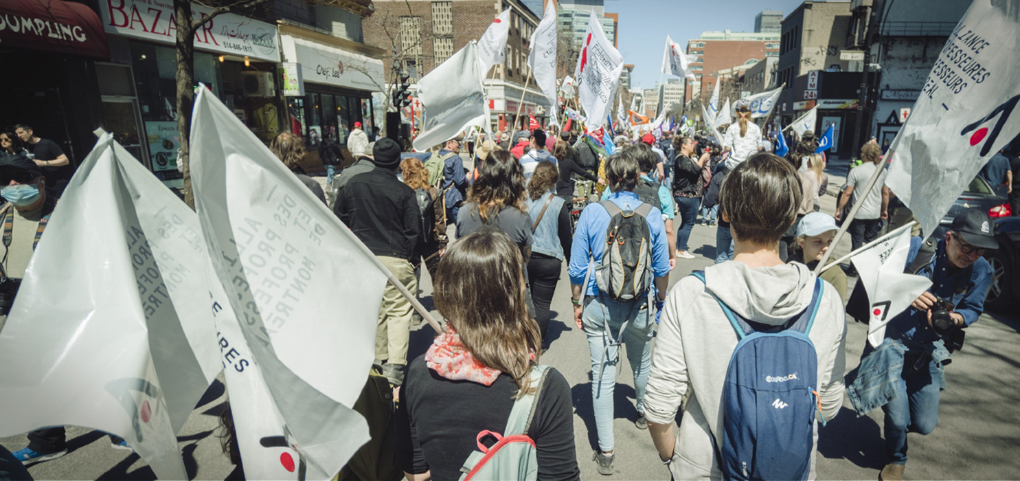 Membres en manifestation