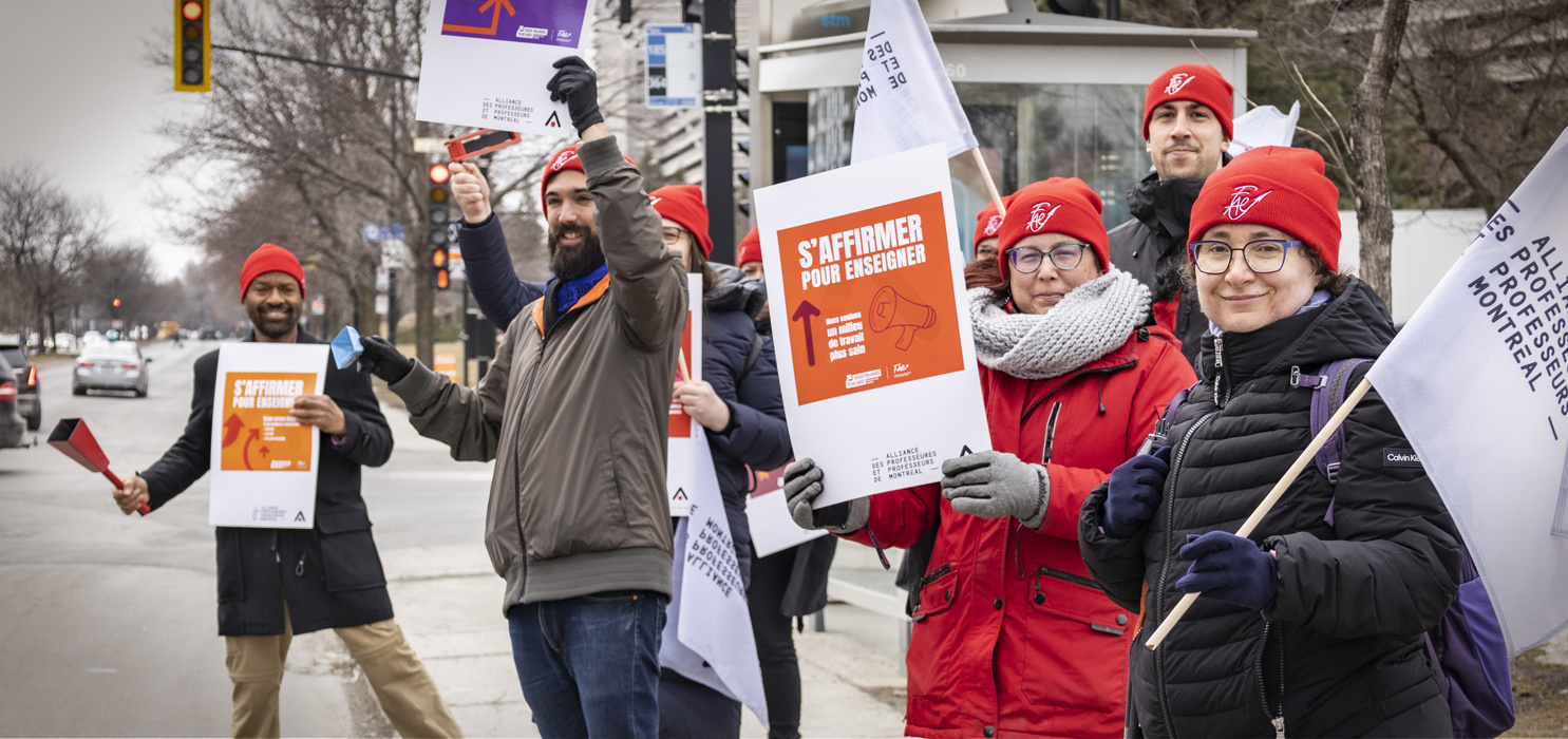 Membres en manifestation